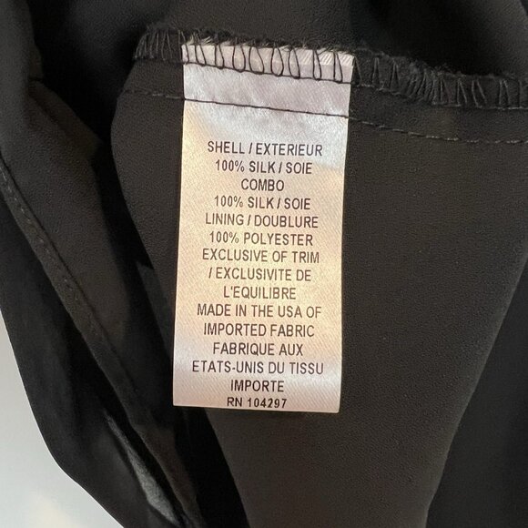 Milly New York Black Chiffon Blouse Size 8 Jeweled High Neckline Sleeveless Silk - Picture 12 of 13